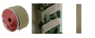 Northlight Pack of 12 Faded Green and Brown Burlap Wired Christmas Craft Ribbon Spools - 2.5" x 120 Yards Total